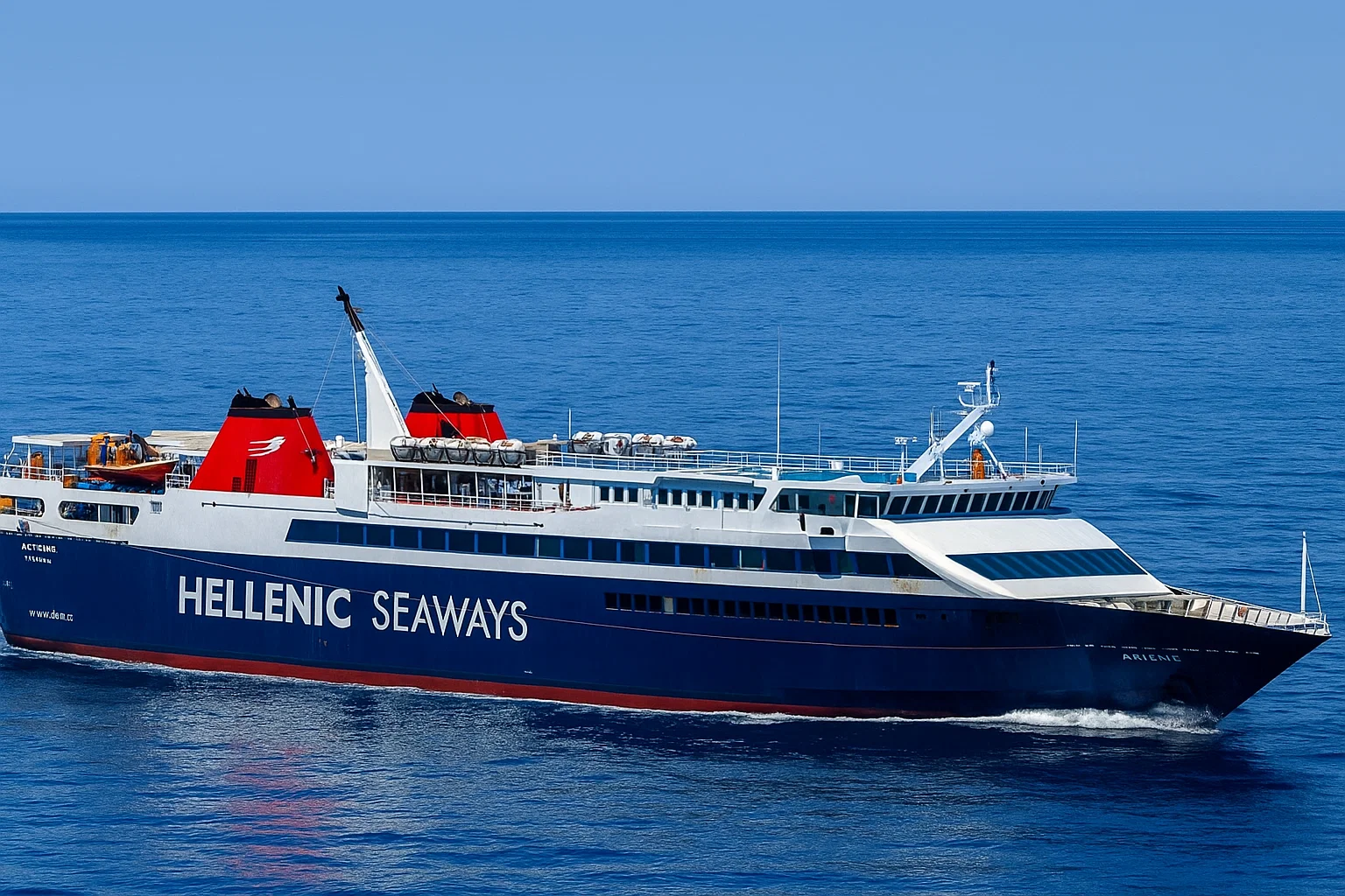 Συμβατικό ferry πλέει από Σύρο προς Πάρο
