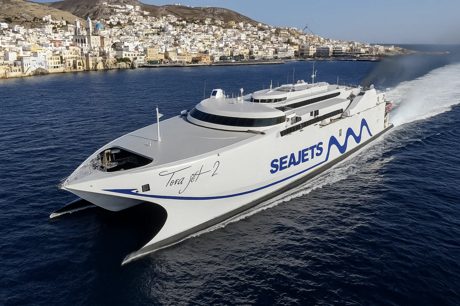 Πλοιο της seajets απο Συρο για Τηνο