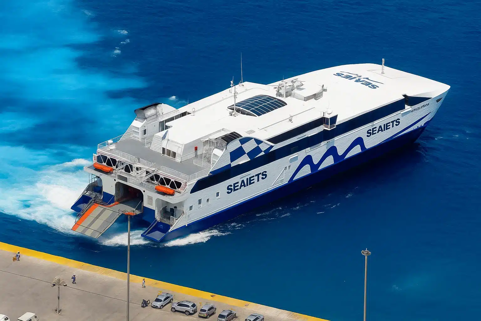 Seajets αποπλεει απο Τηνο για Σαντορίνη
